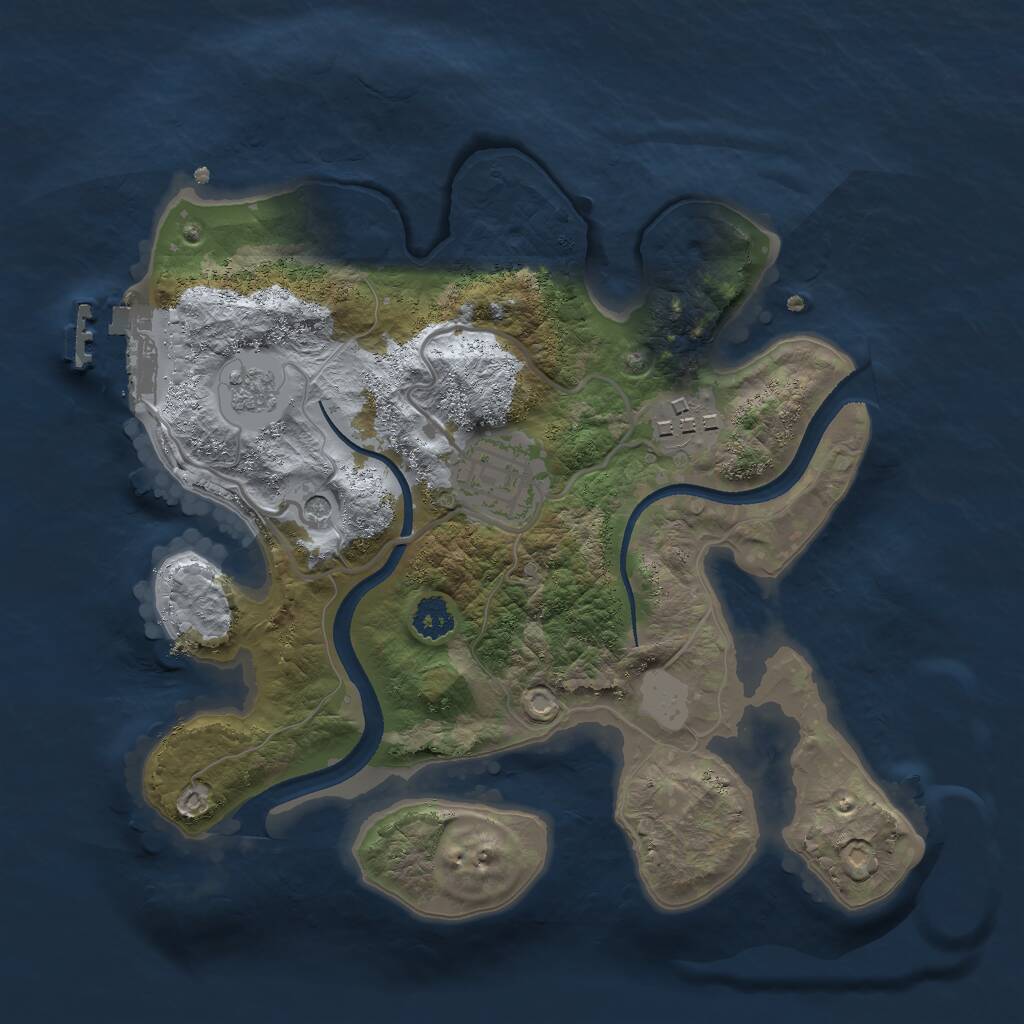 Rust Map: Procedural Map, Size: 2500, Seed: 7263580, 6 Monuments