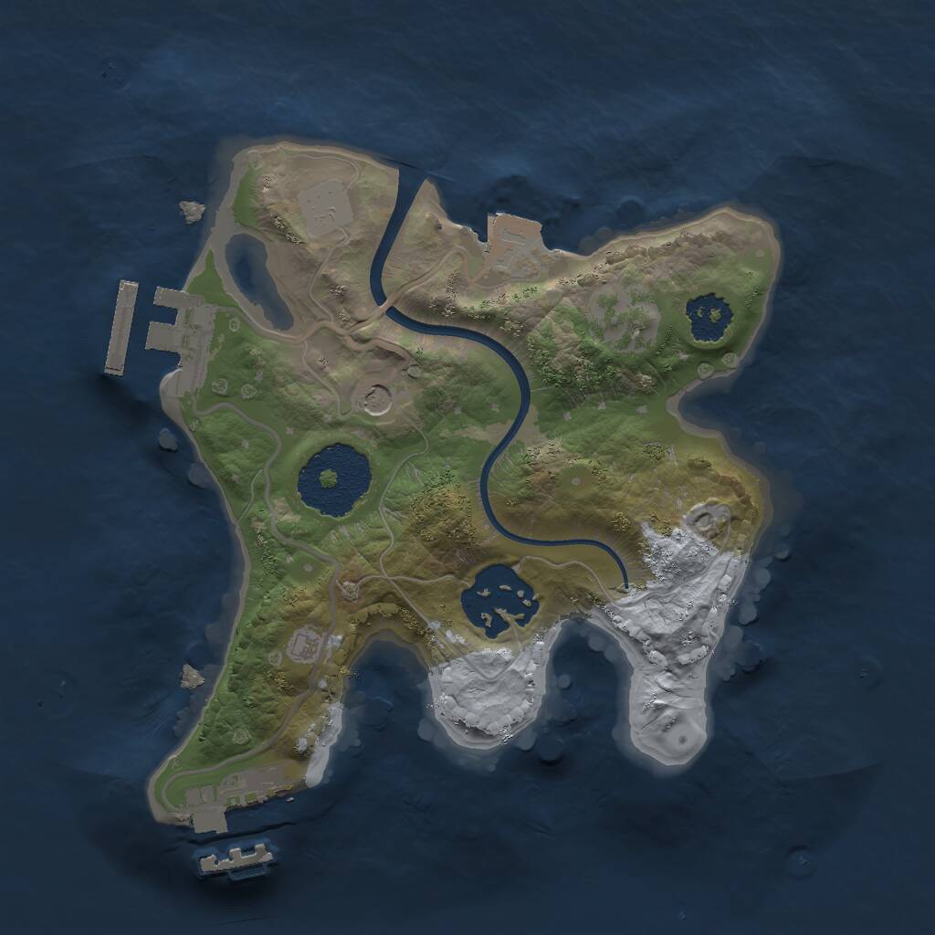 Rust Map: Procedural Map, Size: 2000, Seed: 826293942, 5 Monuments