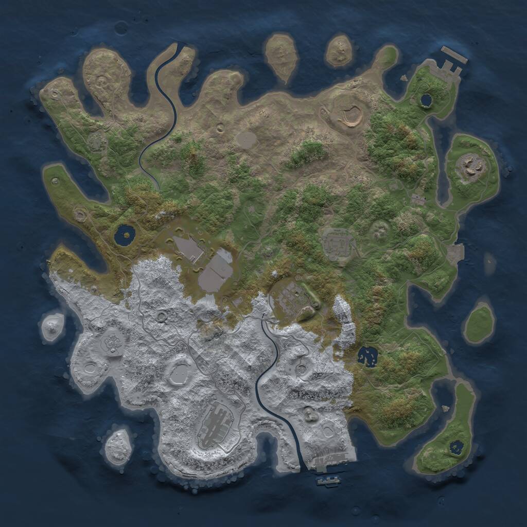 Rust Map: Procedural Map, Size: 3750, Seed: 6969482, 13 Monuments
