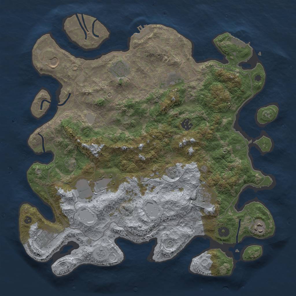 Rust Map: Procedural Map, Size: 4000, Seed: 391956, 18 Monuments