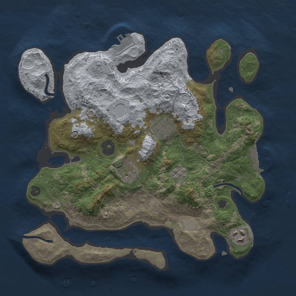 Rust Map: Procedural Map, Size: 3000, Seed: 91252, 13 Monuments
