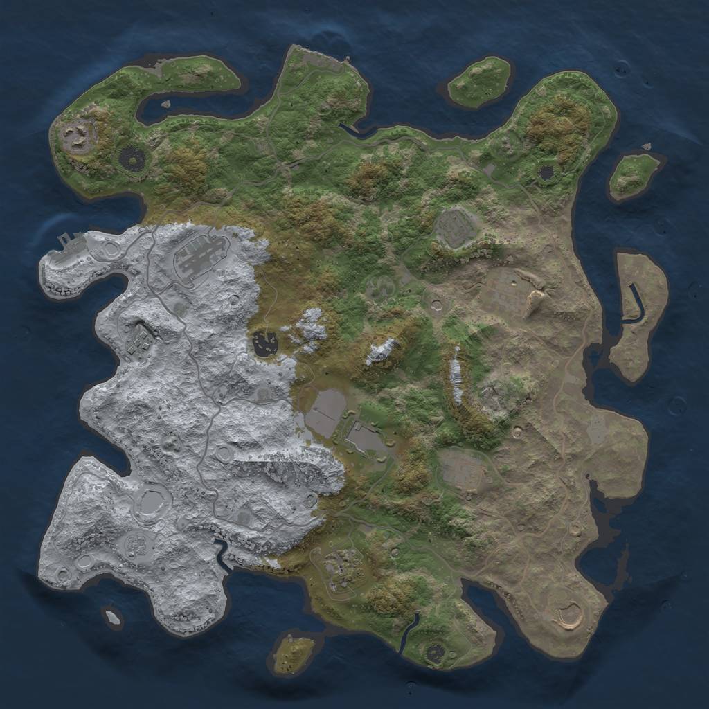 Rust Map: Procedural Map, Size: 4000, Seed: 286779789, 19 Monuments