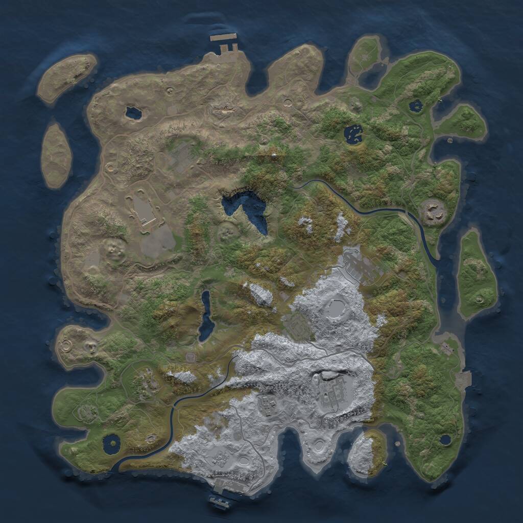 Rust Map: Procedural Map, Size: 4000, Seed: 302027369, 15 Monuments