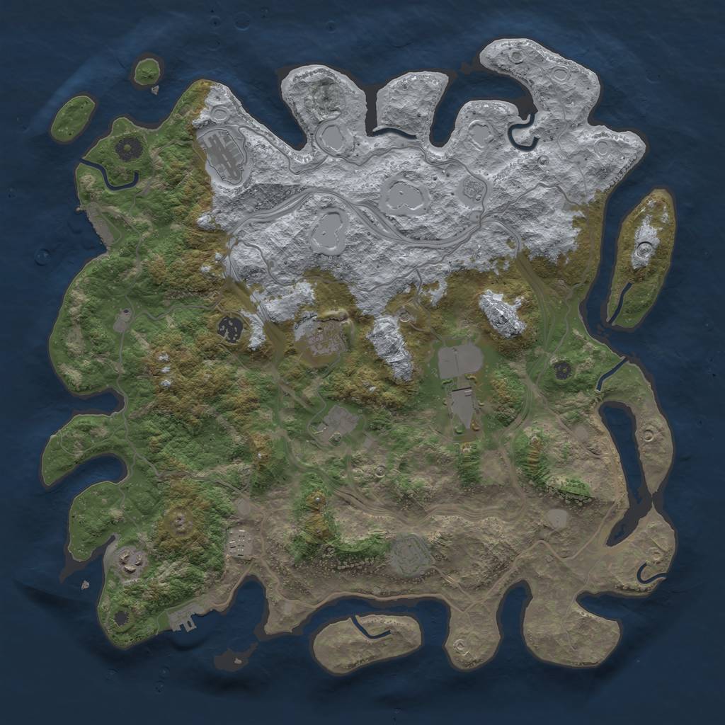 Rust Map: Procedural Map, Size: 4250, Seed: 324234218, 17 Monuments