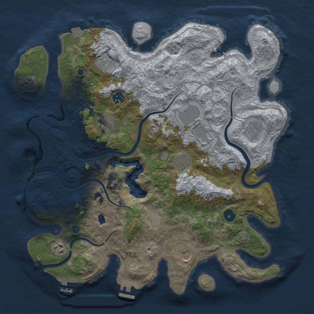 Rust Map: Procedural Map, Size: 4000, Seed: 477843, 15 Monuments