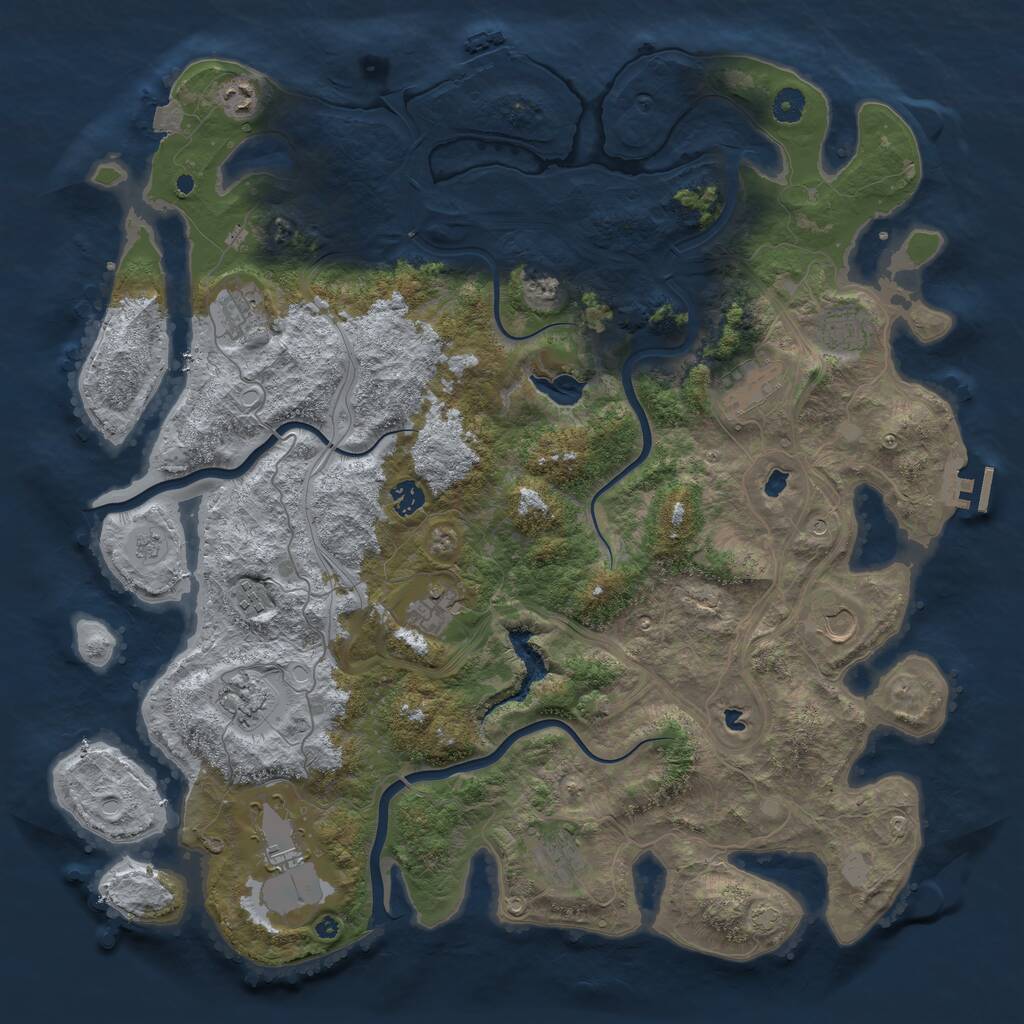 Rust Map: Procedural Map, Size: 4550, Seed: 12345, 17 Monuments