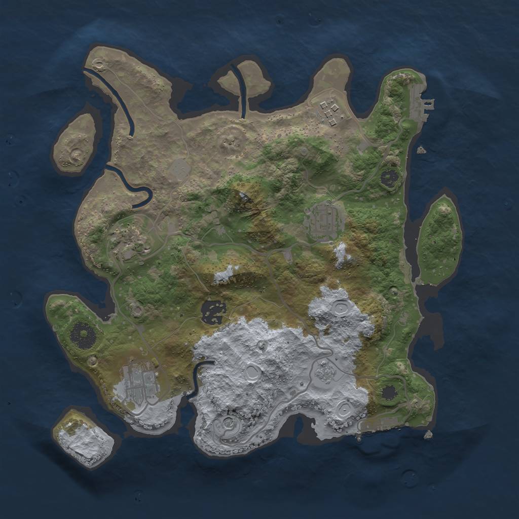 Rust Map: Procedural Map, Size: 3000, Seed: 1523423497, 14 Monuments