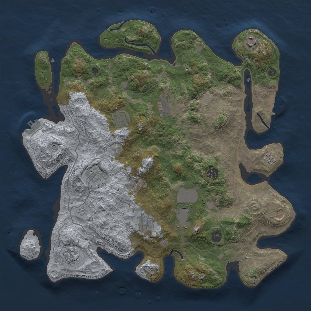 Rust Map: Procedural Map, Size: 4000, Seed: 1212519931, 19 Monuments