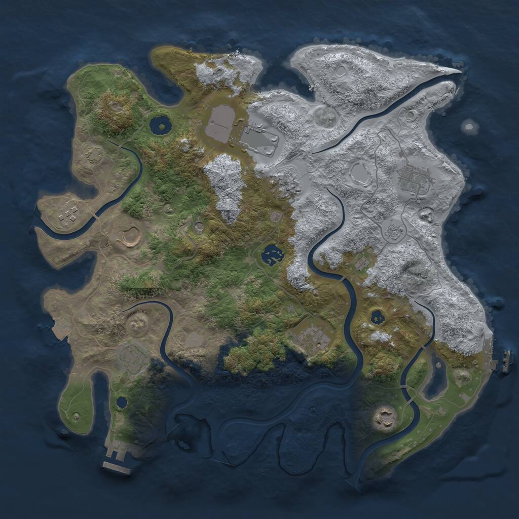 Rust Map: Procedural Map, Size: 3750, Seed: 379448974, 15 Monuments
