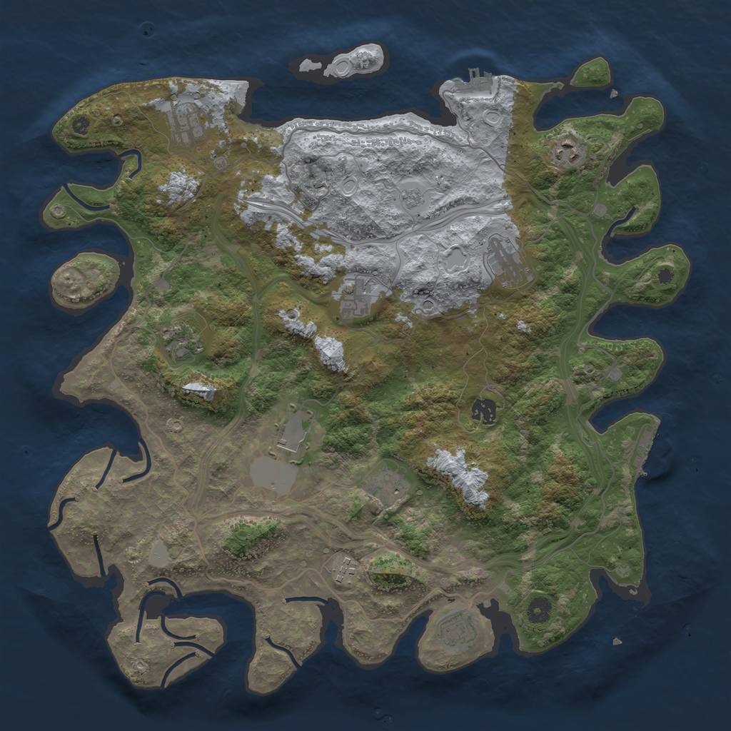 Rust Map: Procedural Map, Size: 4250, Seed: 1063999882, 17 Monuments