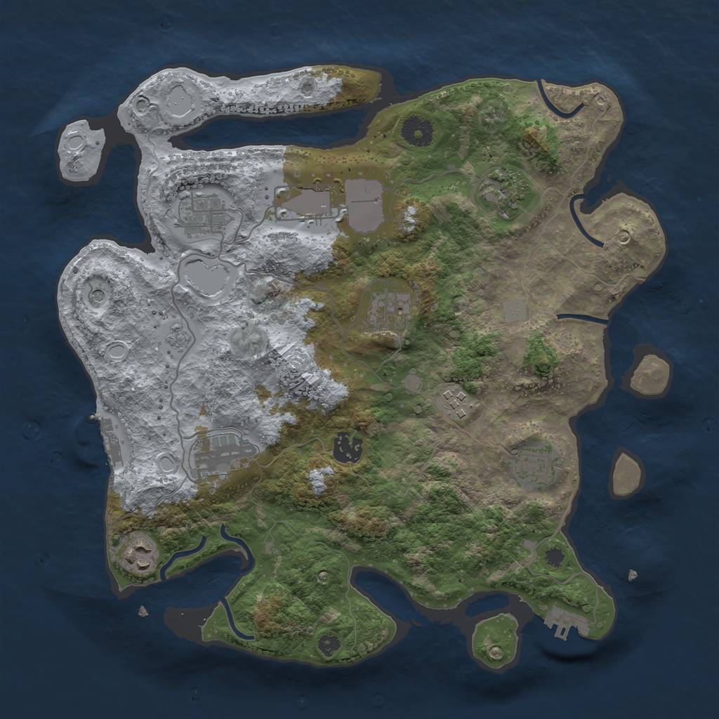 Rust Map: Procedural Map, Size: 3500, Seed: 4546212, 18 Monuments