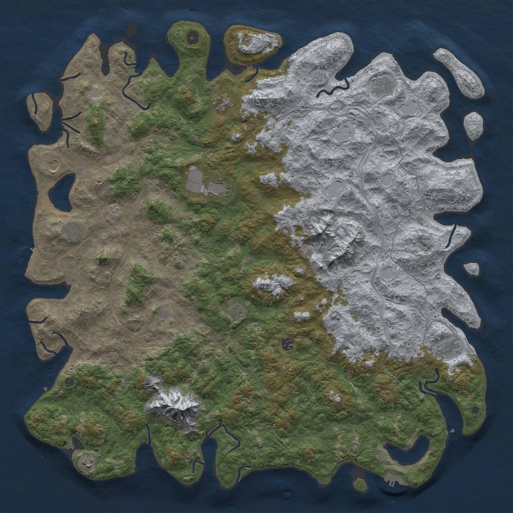 Rust Map: Procedural Map, Size: 6000, Seed: 17267, 18 Monuments