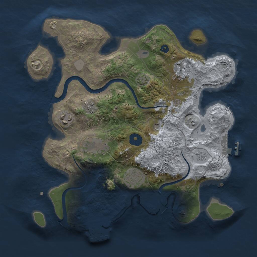 Rust Map: Procedural Map, Size: 3000, Seed: 67865, 11 Monuments