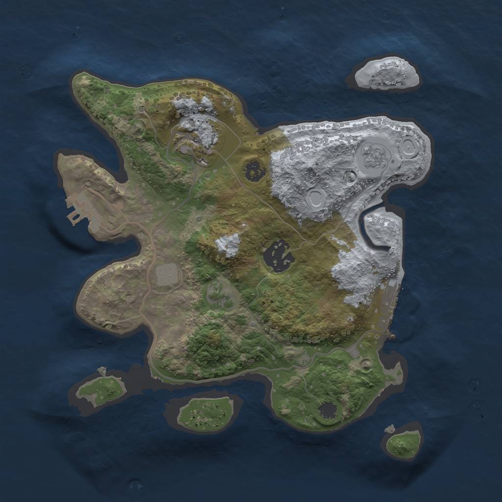 Rust Map: Procedural Map, Size: 2500, Seed: 2473457, 8 Monuments
