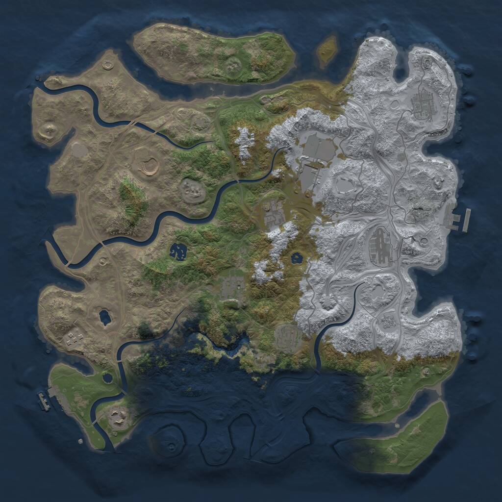 Rust Map: Procedural Map, Size: 4250, Seed: 462546798, 16 Monuments