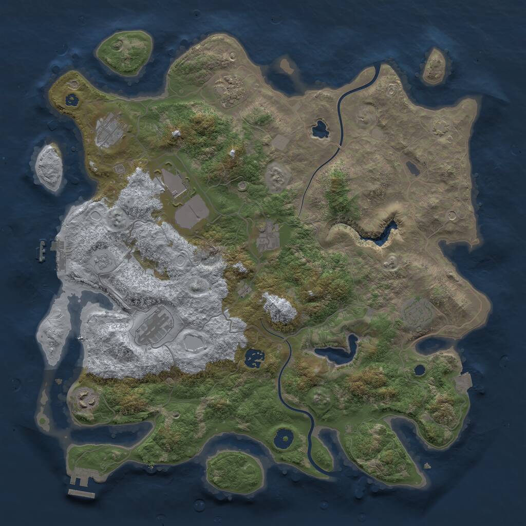 Rust Map: Procedural Map, Size: 4000, Seed: 463106561, 14 Monuments