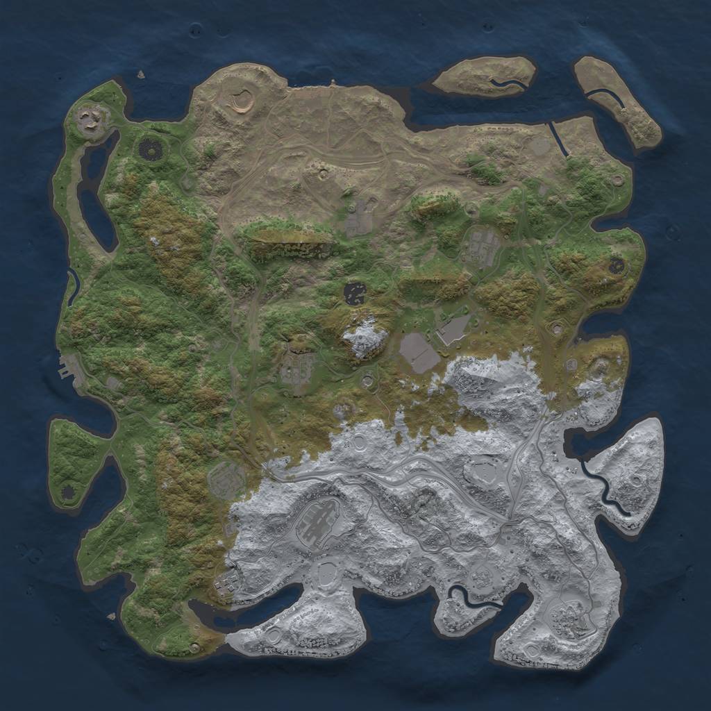 Rust Map: Procedural Map, Size: 4500, Seed: 2026341992, 20 Monuments