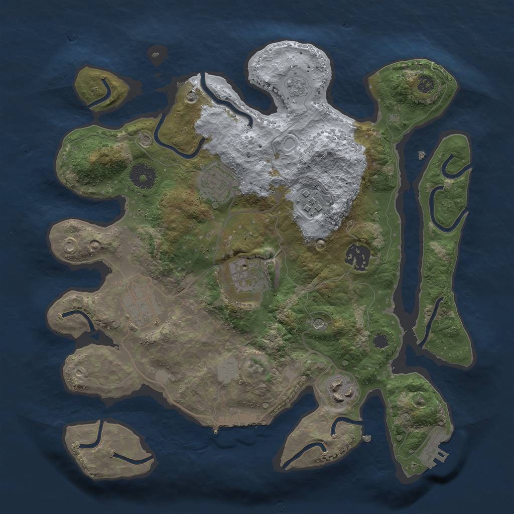 Rust Map: Procedural Map, Size: 3000, Seed: 652377913, 15 Monuments