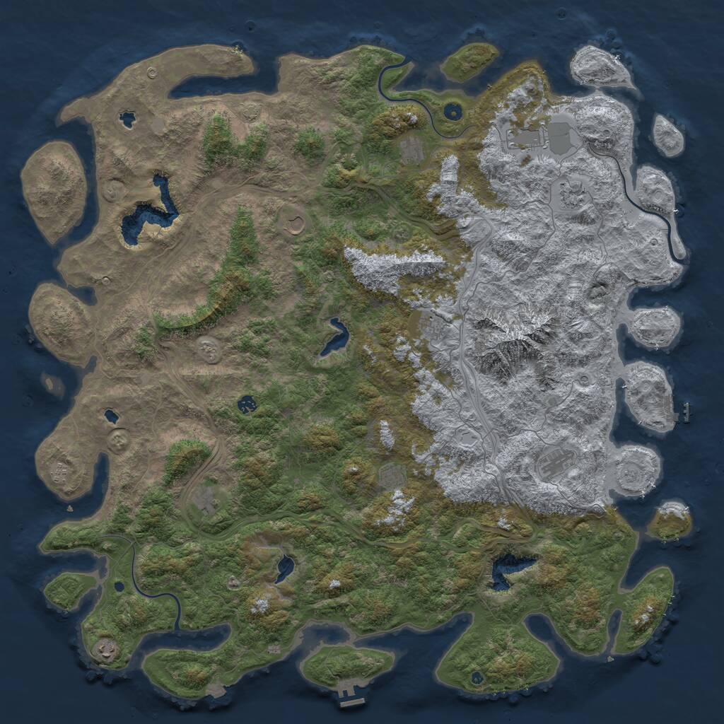 Rust Map: Procedural Map, Size: 6000, Seed: 1746230820, 17 Monuments