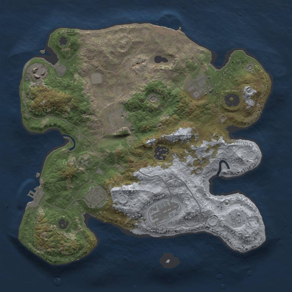 Rust Map: Procedural Map, Size: 3000, Seed: 1888164859, 15 Monuments