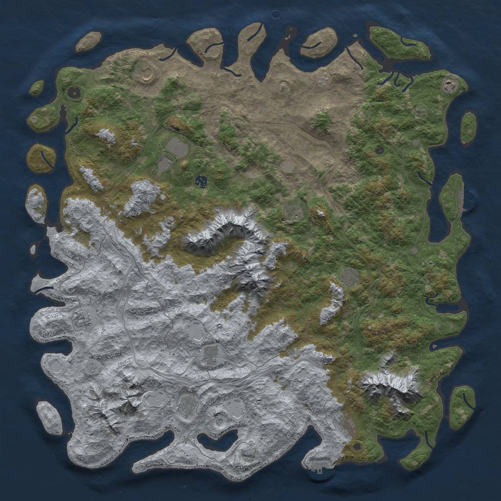 Rust Map: Procedural Map, Size: 6000, Seed: 7548, 20 Monuments