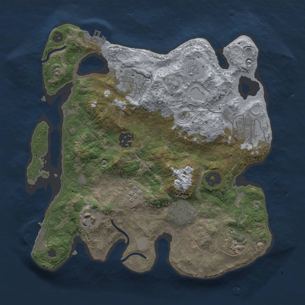 Rust Map: Procedural Map, Size: 3000, Seed: 1889218094, 16 Monuments