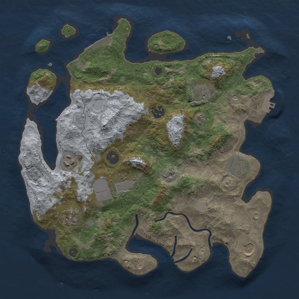 Rust Map: Procedural Map, Size: 3500, Seed: 17726439, 17 Monuments