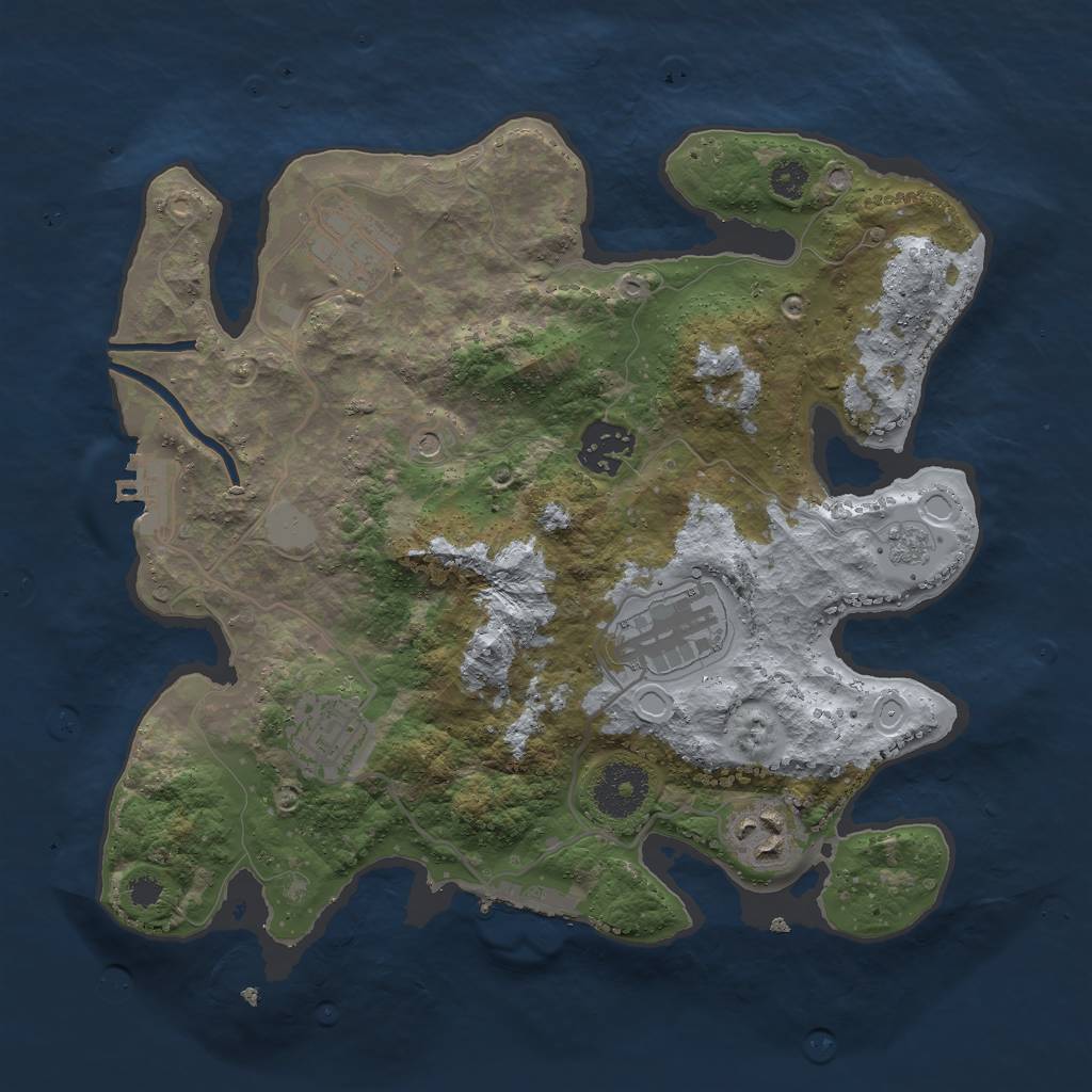 Rust Map: Procedural Map, Size: 3000, Seed: 1700500572, 14 Monuments