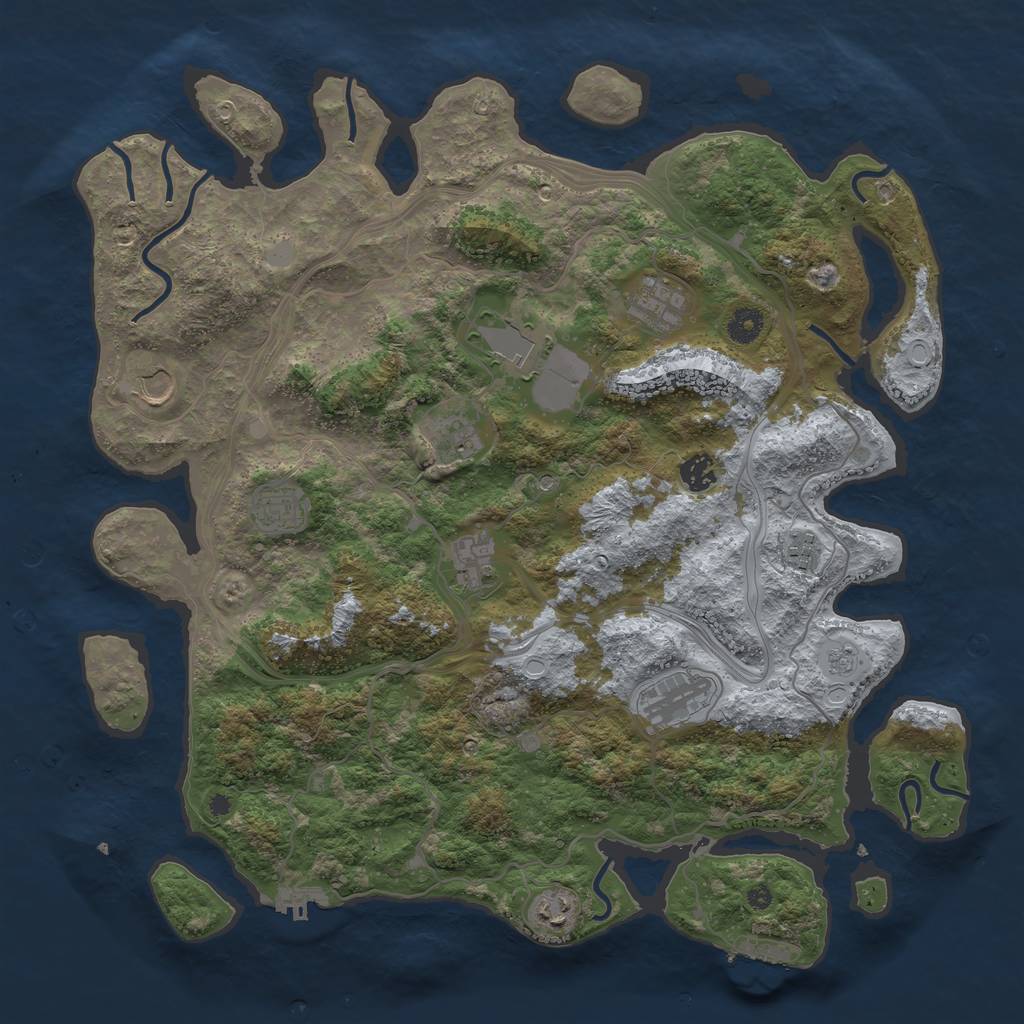 Rust Map: Procedural Map, Size: 4250, Seed: 251839760, 19 Monuments