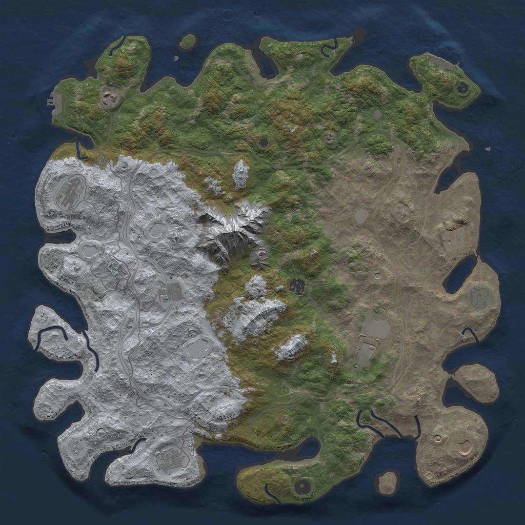 Rust Map: Procedural Map, Size: 5000, Seed: 15234, 20 Monuments