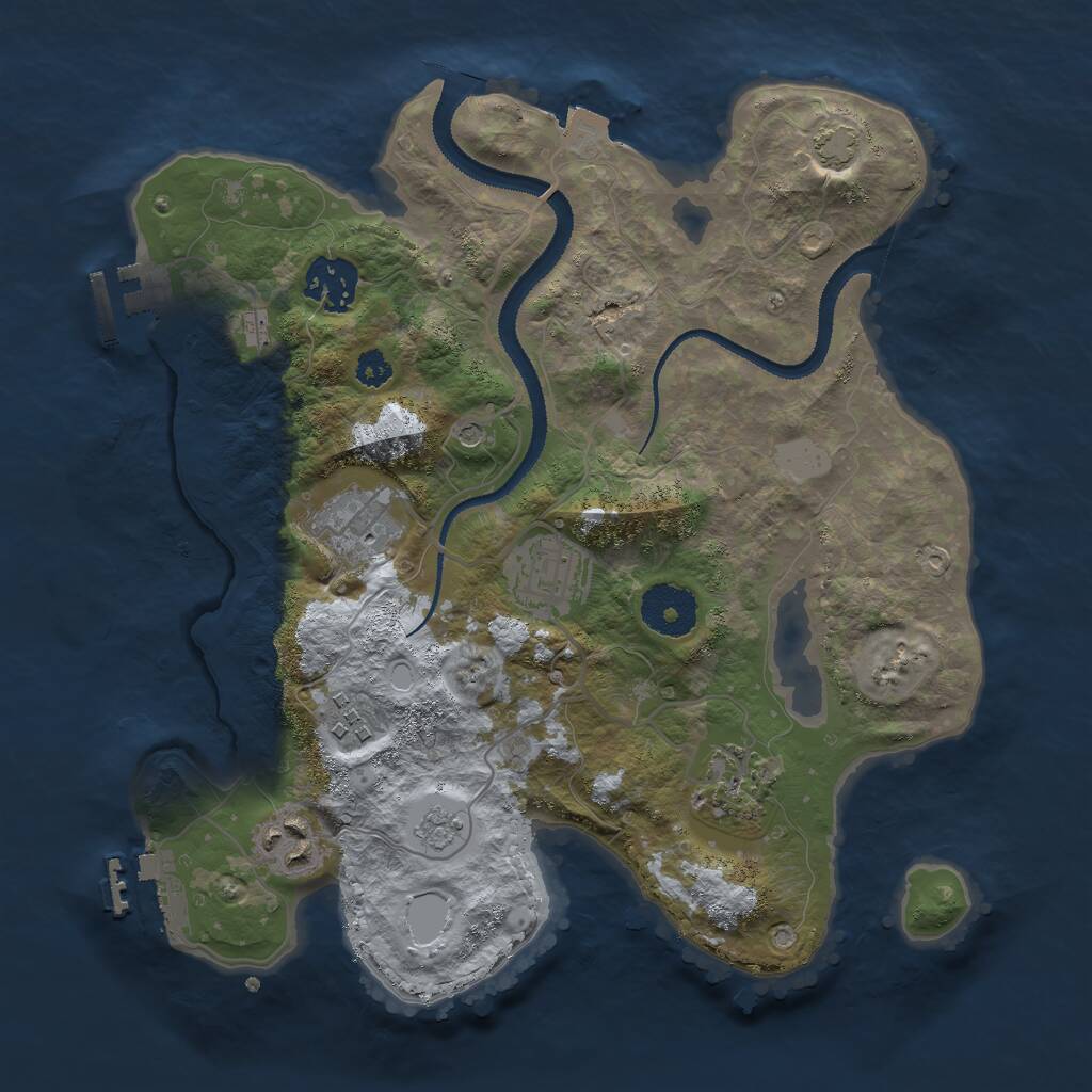Rust Map: Procedural Map, Size: 3000, Seed: 798467129, 12 Monuments