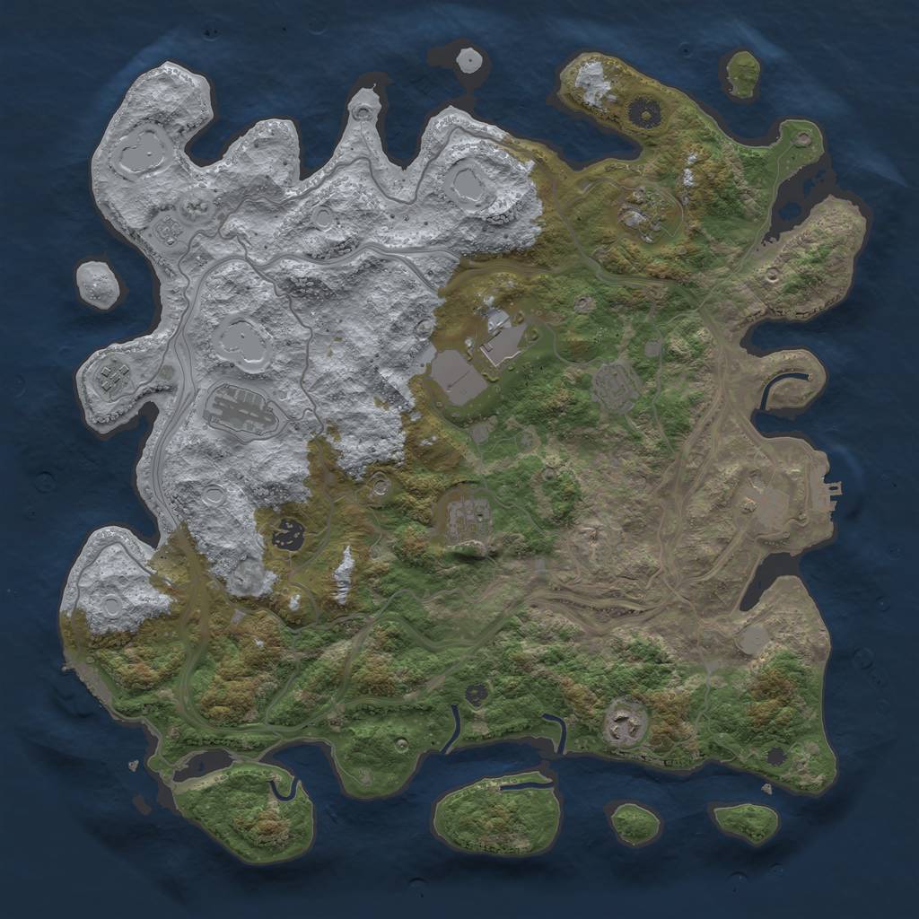 Rust Map: Procedural Map, Size: 4250, Seed: 790145749, 18 Monuments