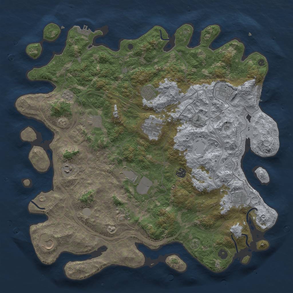 Rust Map: Procedural Map, Size: 4500, Seed: 2018943715, 20 Monuments