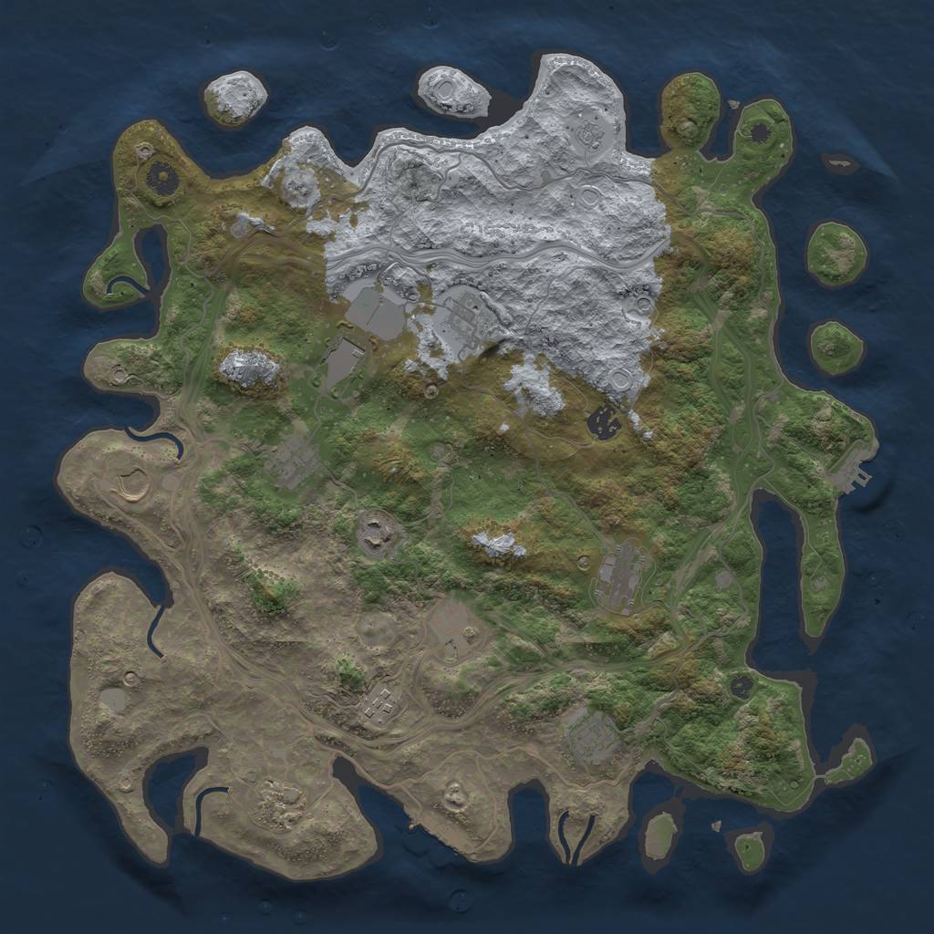 Rust Map: Procedural Map, Size: 4250, Seed: 980743410, 20 Monuments