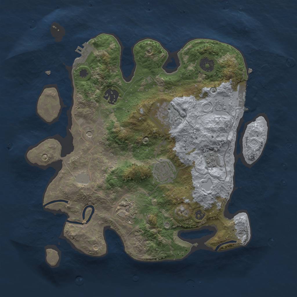Rust Map: Procedural Map, Size: 3000, Seed: 25056, 14 Monuments