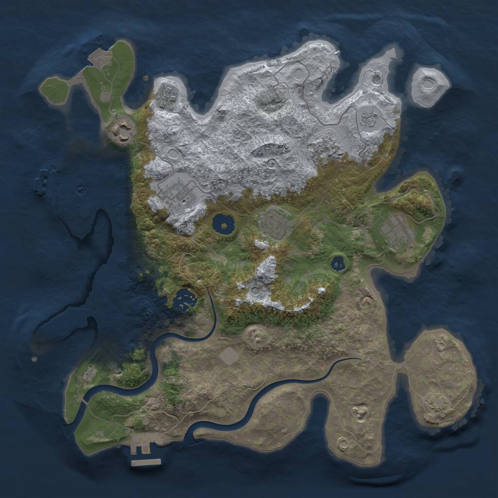 Rust Map: Procedural Map, Size: 3400, Seed: 324499082, 13 Monuments