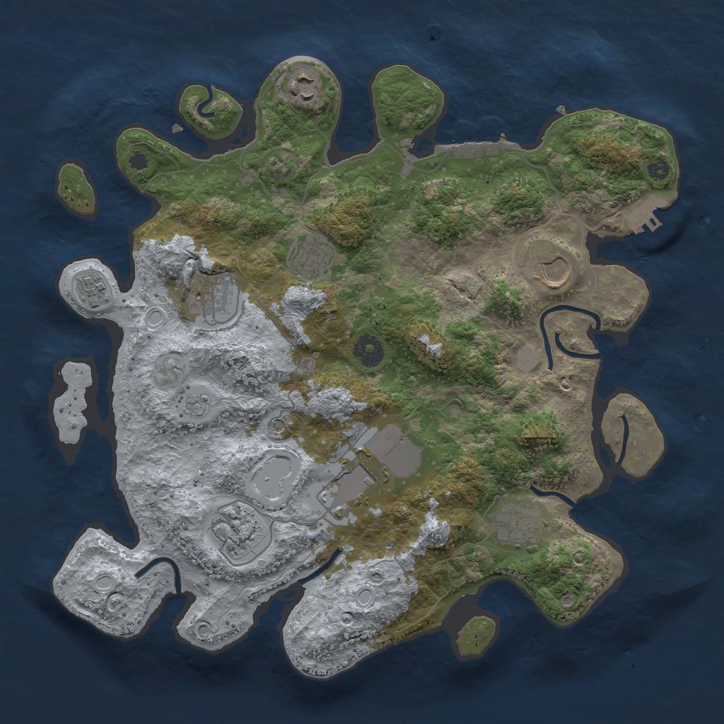 Rust Map: Procedural Map, Size: 3500, Seed: 767465089, 17 Monuments