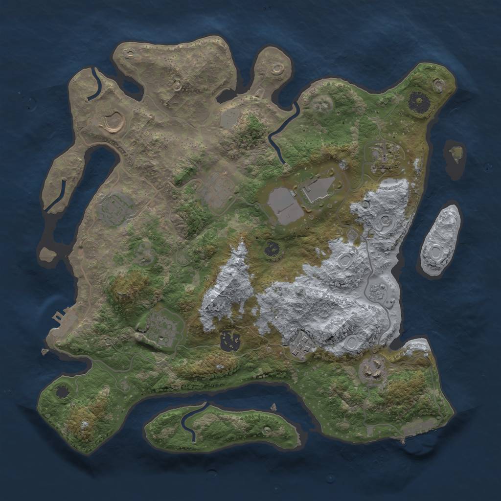 Rust Map: Procedural Map, Size: 3500, Seed: 7458756, 18 Monuments