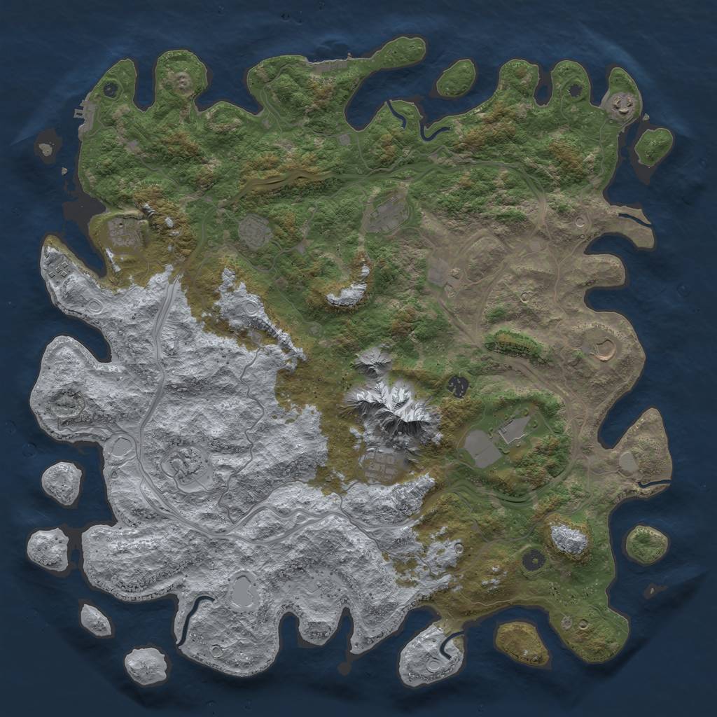 Rust Map: Procedural Map, Size: 5000, Seed: 197643582, 20 Monuments