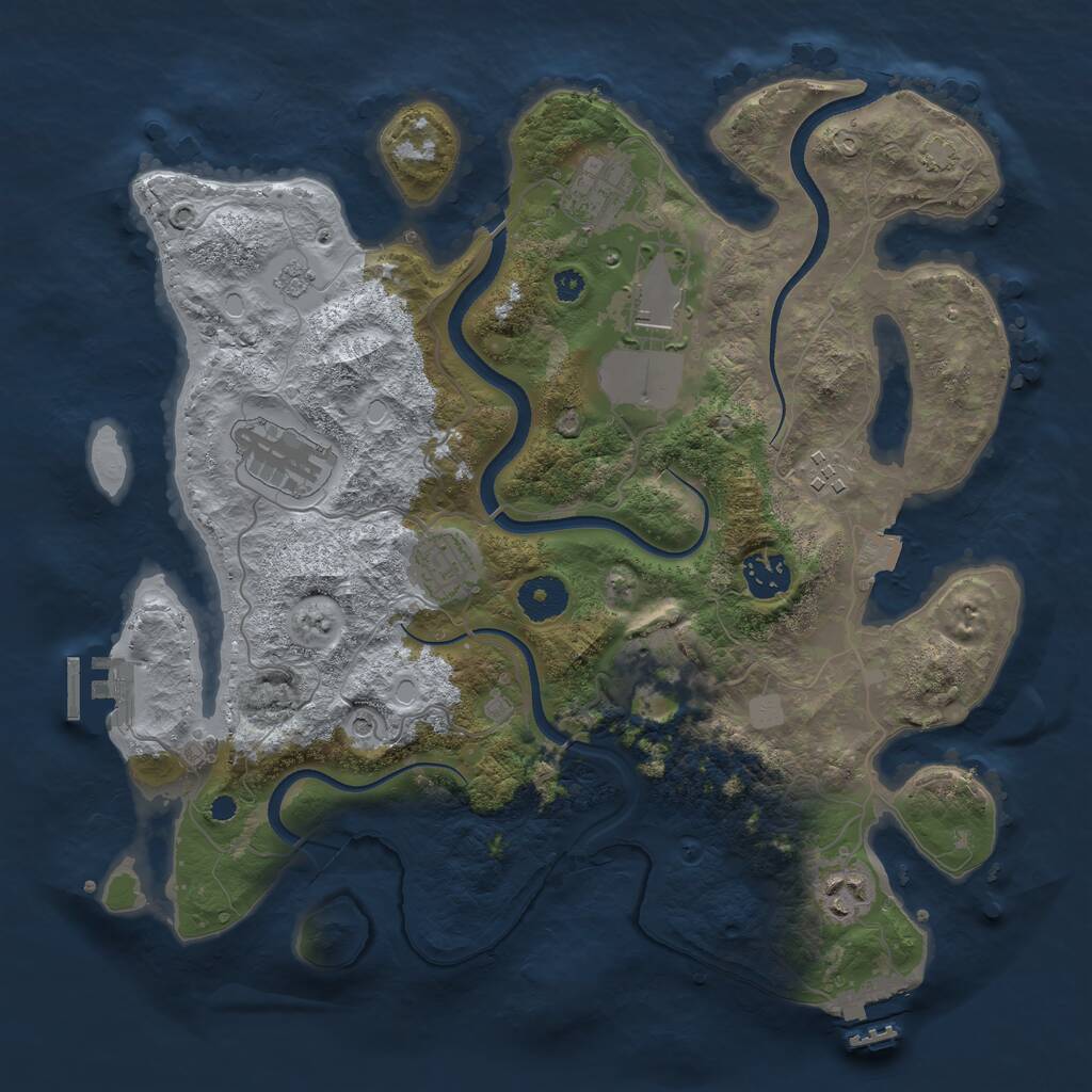 Rust Map: Procedural Map, Size: 3500, Seed: 197909731, 14 Monuments