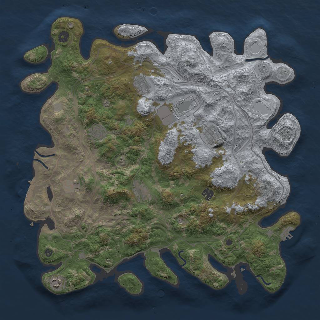 Rust Map: Procedural Map, Size: 4250, Seed: 5000, 18 Monuments