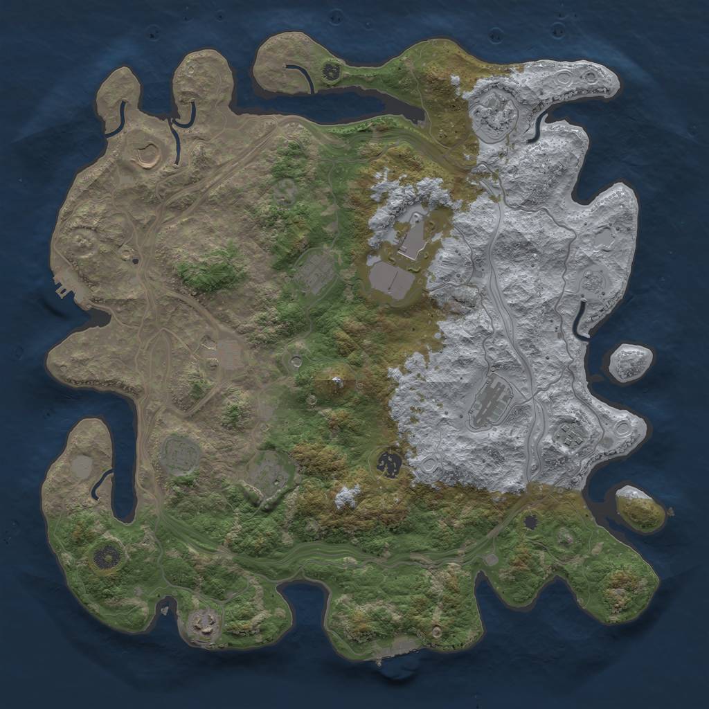 Rust Map: Procedural Map, Size: 4250, Seed: 573280483, 20 Monuments