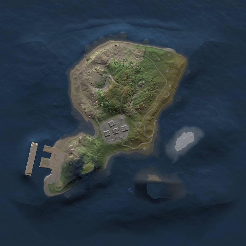 Rust Map: Procedural Map, Size: 1500, Seed: 875633, 4 Monuments