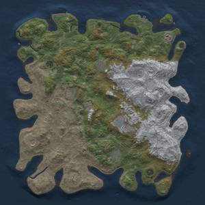 Thumbnail Rust Map: Procedural Map, Size: 4500, Seed: 100000, 20 Monuments