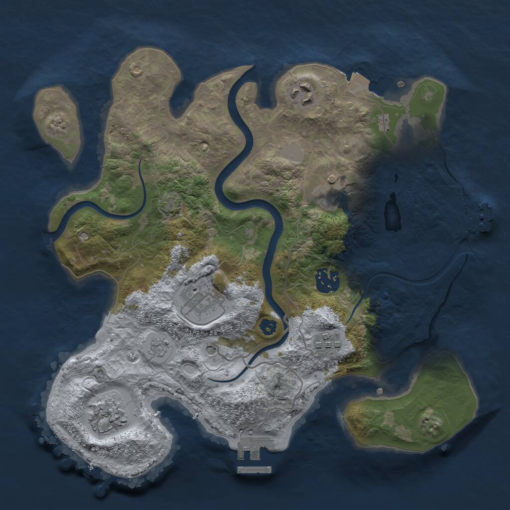 Rust Map: Procedural Map, Size: 3024, Seed: 2147483647, 12 Monuments