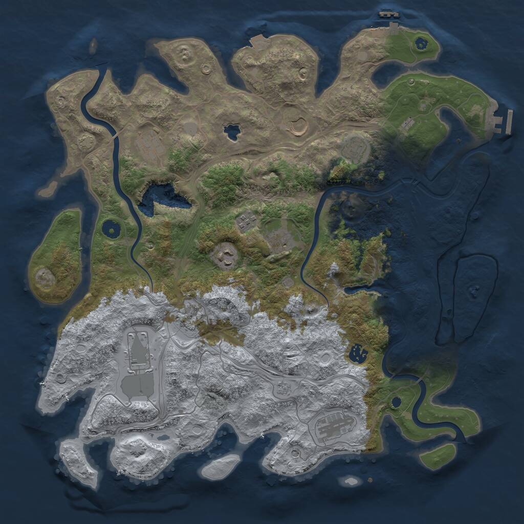 Rust Map: Procedural Map, Size: 4250, Seed: 47687458, 16 Monuments