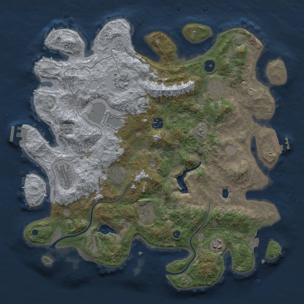 Rust Map: Procedural Map, Size: 4000, Seed: 23534, 15 Monuments