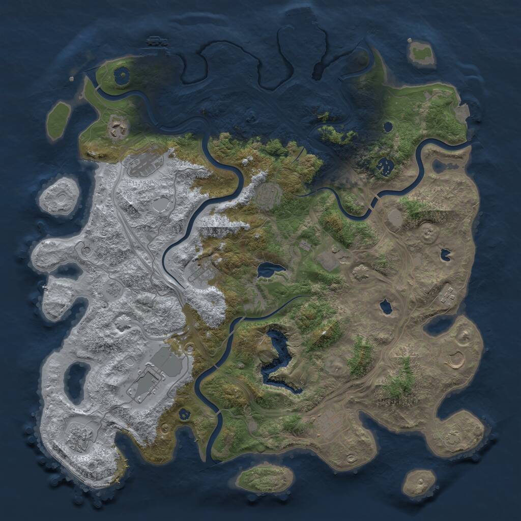Rust Map: Procedural Map, Size: 4500, Seed: 1859769516, 17 Monuments