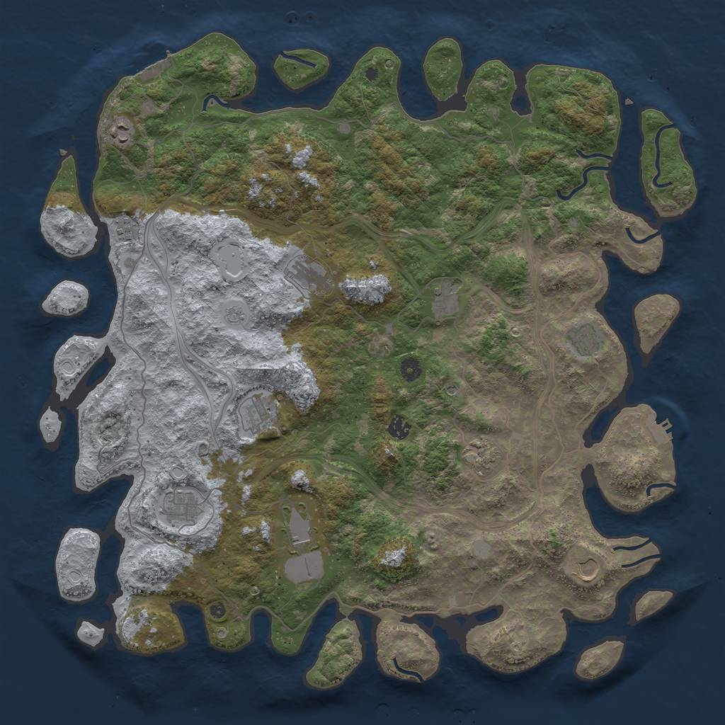 Rust Map: Procedural Map, Size: 4800, Seed: 570627659, 20 Monuments