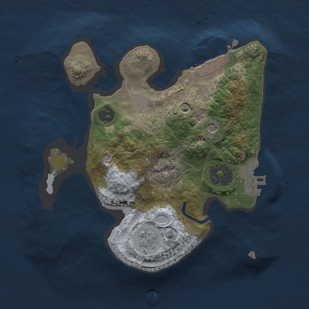Rust Map: Procedural Map, Size: 2000, Seed: 120301083, 9 Monuments